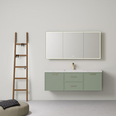 LUKKA KINGSLEY FEDERATION OLIVE GREEN 1500MM SINGLE BOWL WALL HUNG VANITY