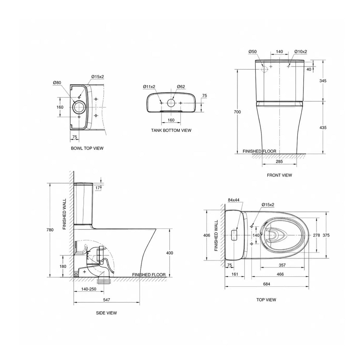 AMERICAN STANDARD SIGNATURE HYGIENE RIM CLOSE COUPLED BACK-TO-WALL TOILET SUITE BACK INLET WITH CRYSTASLEEK SEAT WHITE