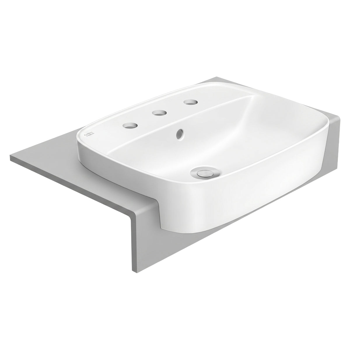 AMERICAN STANDARD SIGNATURE SEMI RECESSED BASIN OVERFLOW WHITE 550MM