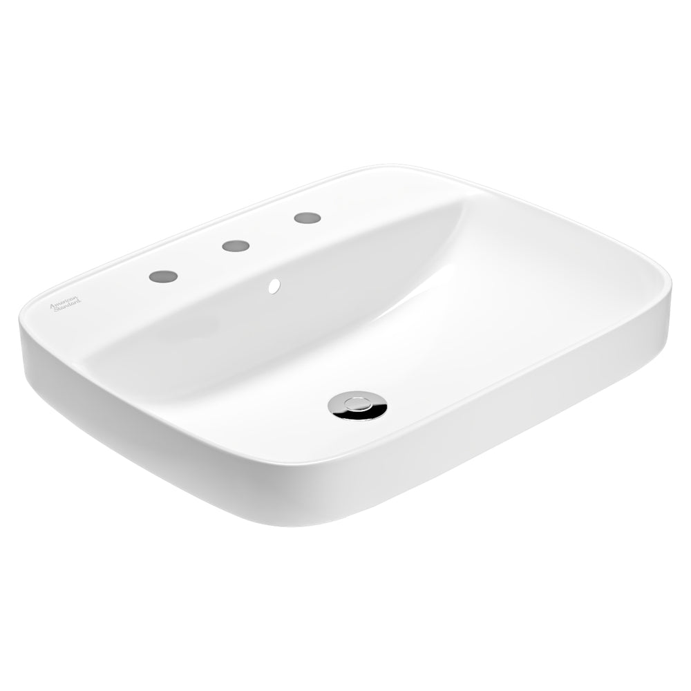 AMERICAN STANDARD SIGNATURE SEMI INSET BASIN OVERFLOW WHITE 550MM