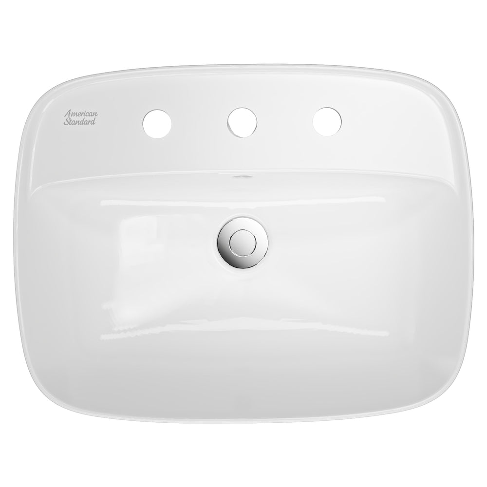 AMERICAN STANDARD SIGNATURE SEMI RECESSED BASIN OVERFLOW WHITE 550MM