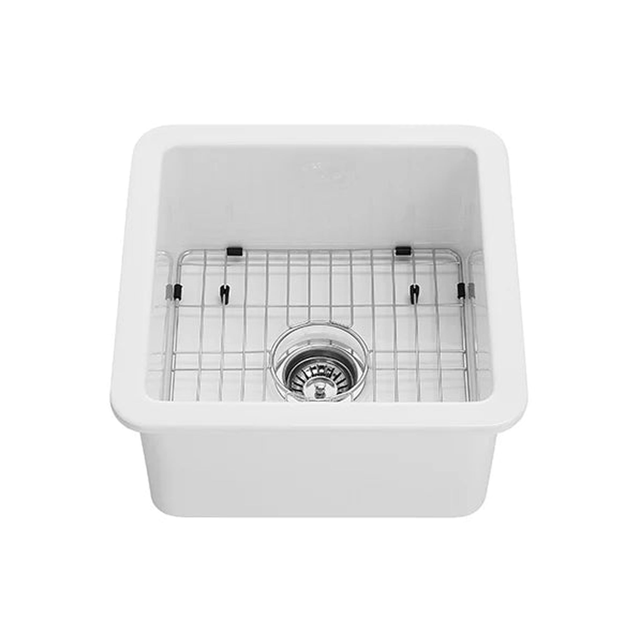 VITO NADIA SINGLE BOWL INSET AND UNDERMOUNT FIRECLAY KITCHEN SINK GLOSS WHITE 457MM