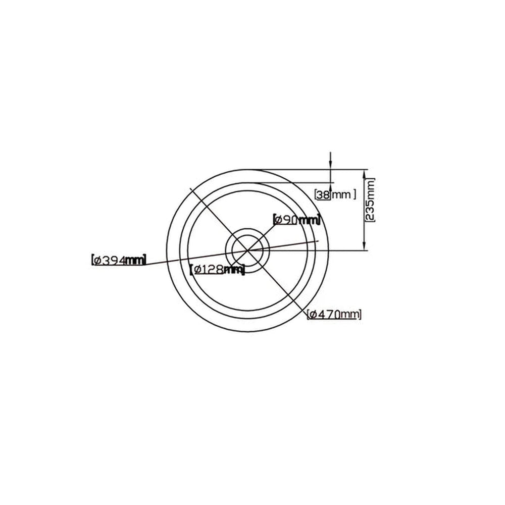 VITO NADIA ROUND SINGLE BOWL INSET AND UNDERMOUNT FIRECLAY KITCHEN SINK GLOSS WHITE 470MM