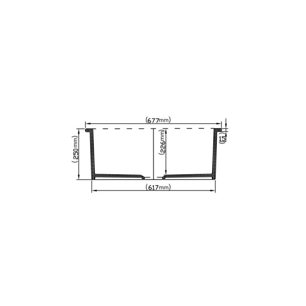 VITO NADIA SINGLE BOWL INSET AND UNDERMOUNT FIRECLAY KITCHEN SINK GLOSS WHITE 677MM