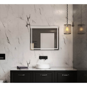 THERMOGROUP ABLAZE RECTANGLE MIRROR SANDBLASTED BORDER AND DEMISTER 600X750MM