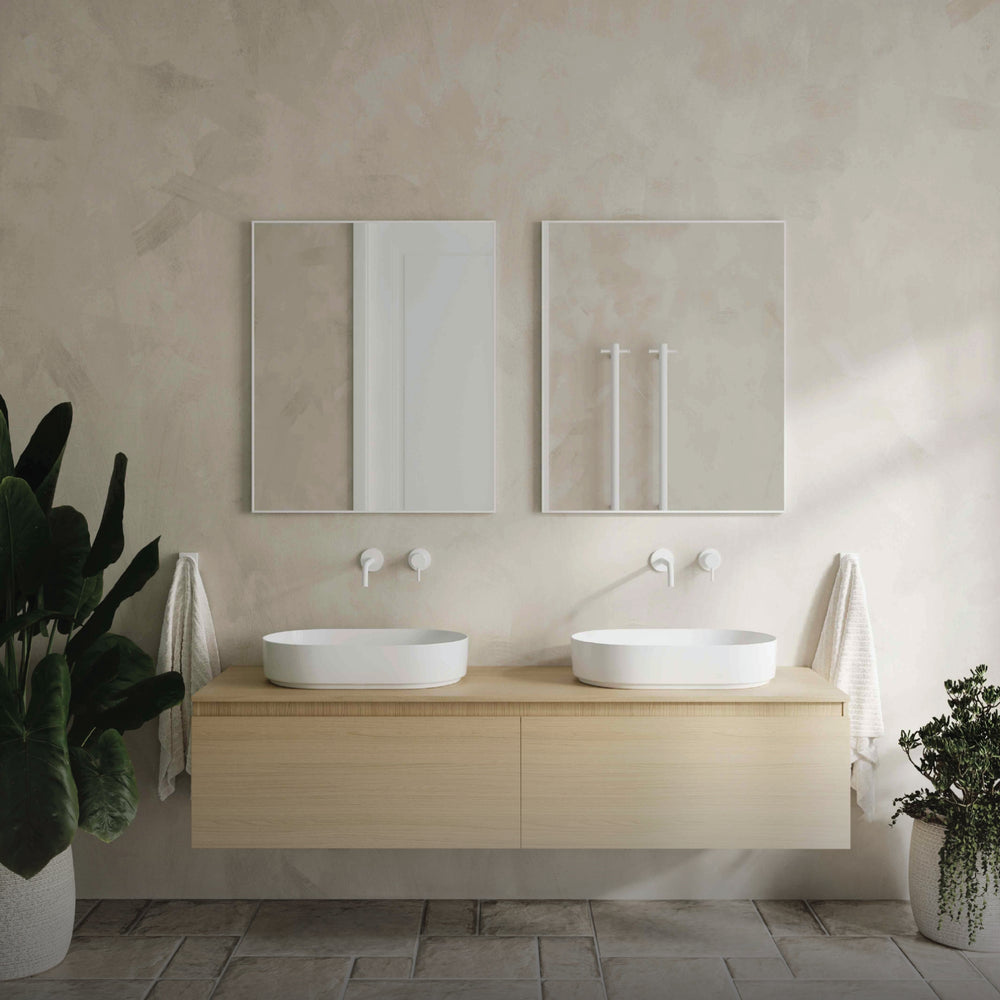 THERMOGROUP ABLAZE RECTANGULAR WHITE FRAMED MIRROR 750X900MM