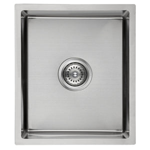IKON CORA SINGLE BOWL ABOVE / UNDERMOUNT SINK STAINLESS STEEL 340MM
