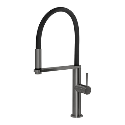 PHOENIX BLIX LEAD FREE FLEXIBLE HOSE SINK MIXER 447MM BRUSHED CARBON