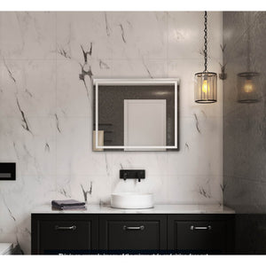 THERMOGROUP ABLAZE RECTANGLE MIRROR WITH SANDBLASTED BORDER 600X750MM