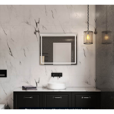 THERMOGROUP ABLAZE RECTANGLE MIRROR WITH SANDBLASTED BORDER 600X750MM