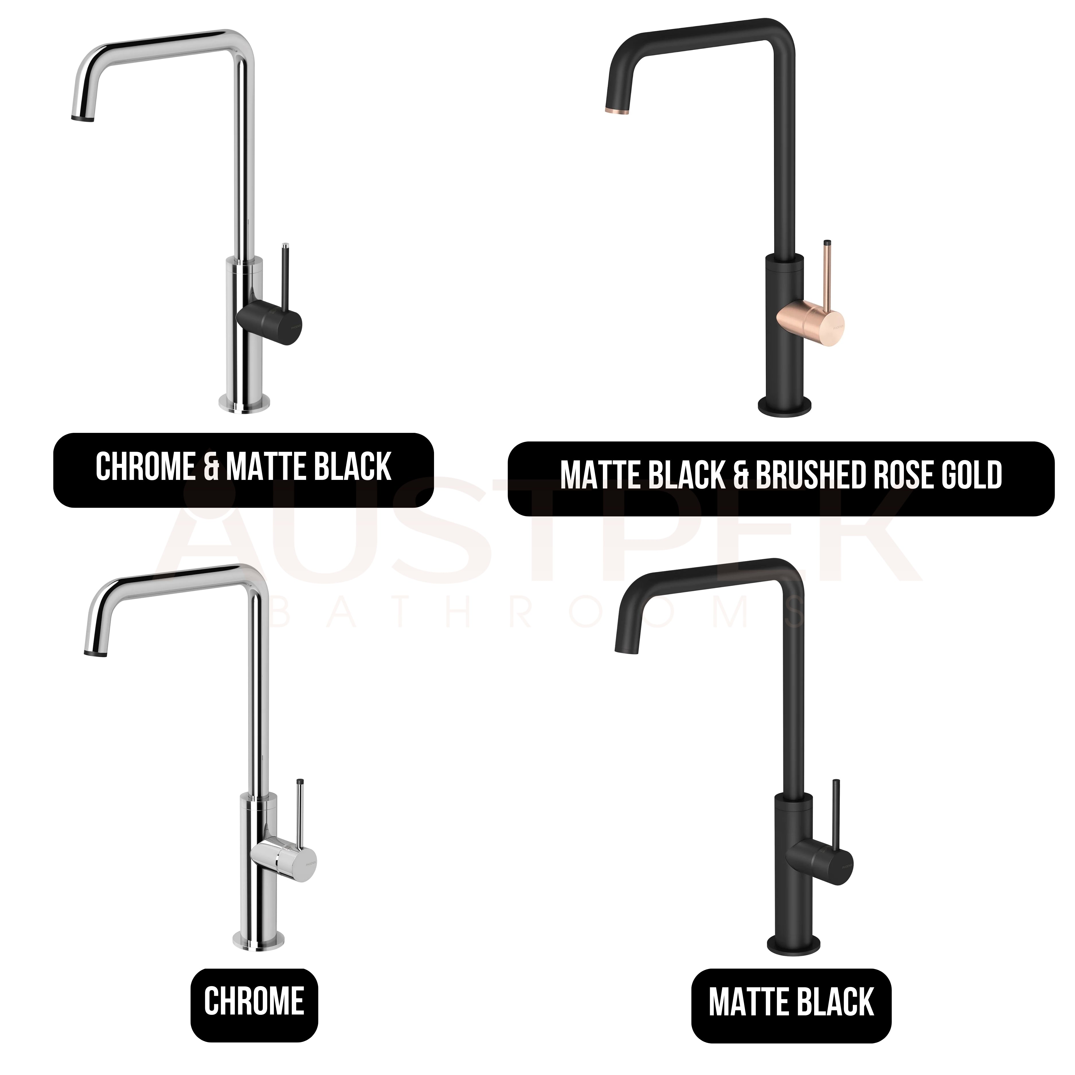 PHOENIX TOI SINK MIXER SQUARELINE 180MM CHROME AND MATTE BLACK