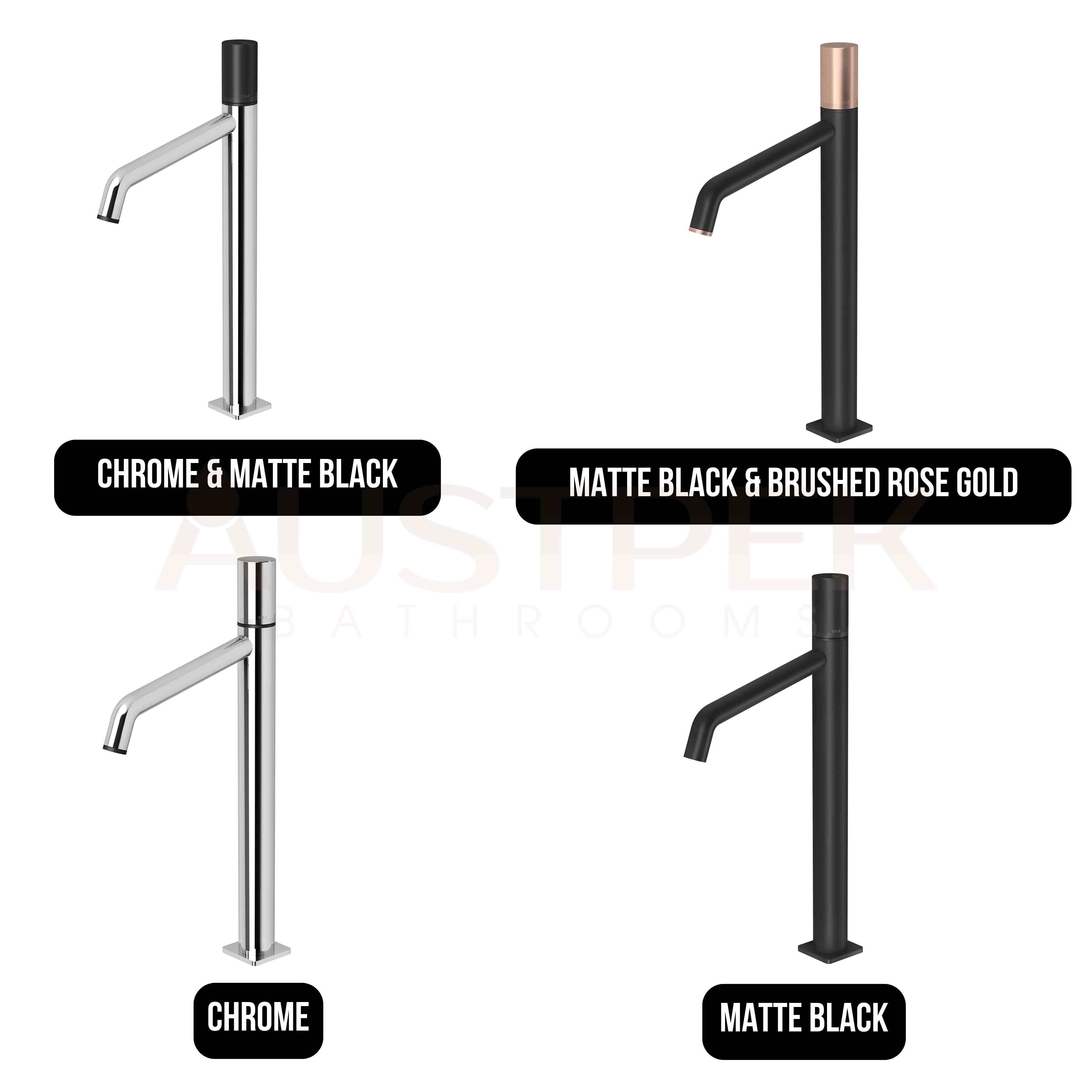 PHOENIX TOI VESSEL MIXER 349MM CHROME AND MATTE BLACK