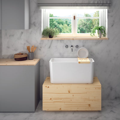 TURNER HASTINGS TRIBO FINE FIRECLAY SINK GLOSS WHITE 597MM
