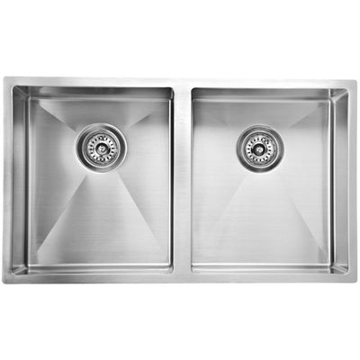 IKON EDEN DOUBLE BOWL UNDERMOUNT SINK STAINLESS STEEL 760MM