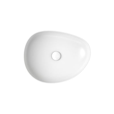 FIENZA PEBBLE ABOVE COUNTER BASIN MATTE WHITE 500MM