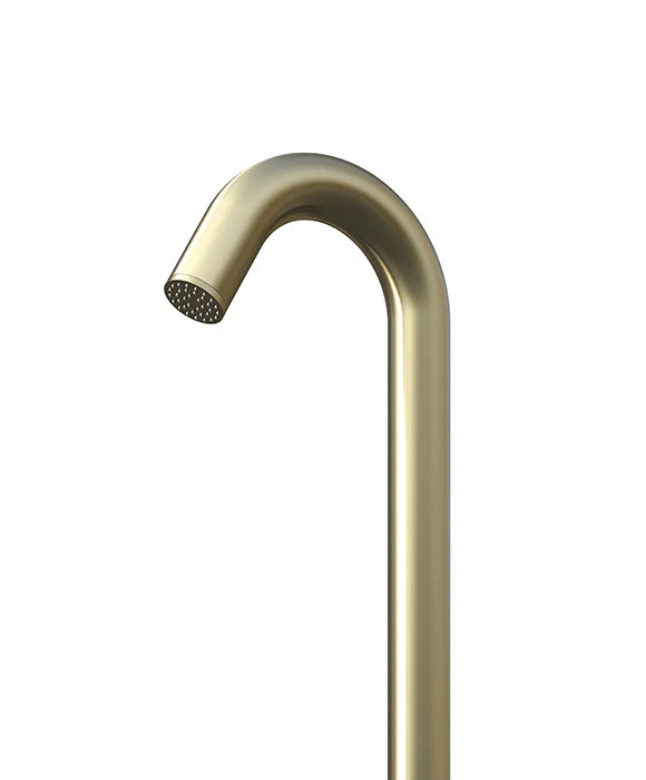 RAINWARE MAROUBRA FREESTANDING OUTDOOR HOT AND COLD SHOWER AND HANDHELD BRUSHED BRASS