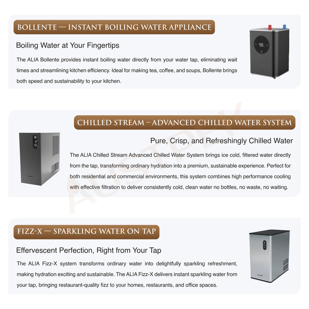 ALIA X51 LEAD FREE INSTANT HOT, COLD AND SPARKLING FILTERED WATER TAP GUNMETAL GREY
