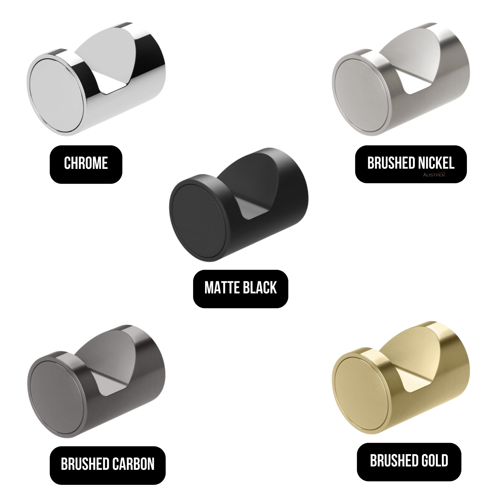 PHOENIX VIVID SLIMLINE ROBE HOOK MATTE BLACK 35MM