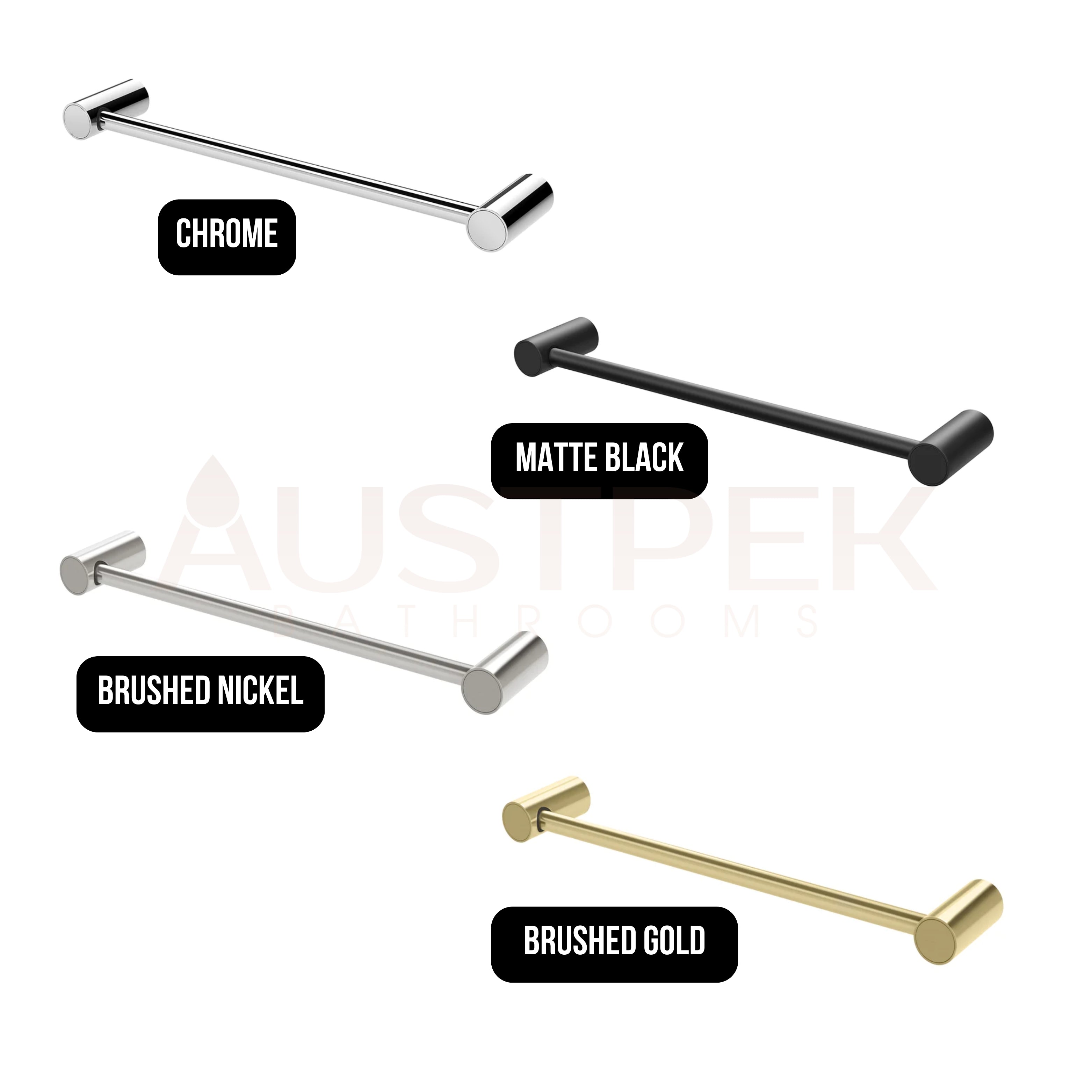 PHOENIX VIVID SLIMLINE NON-HEATED HAND TOWEL RAIL BRUSHED GOLD 350MM