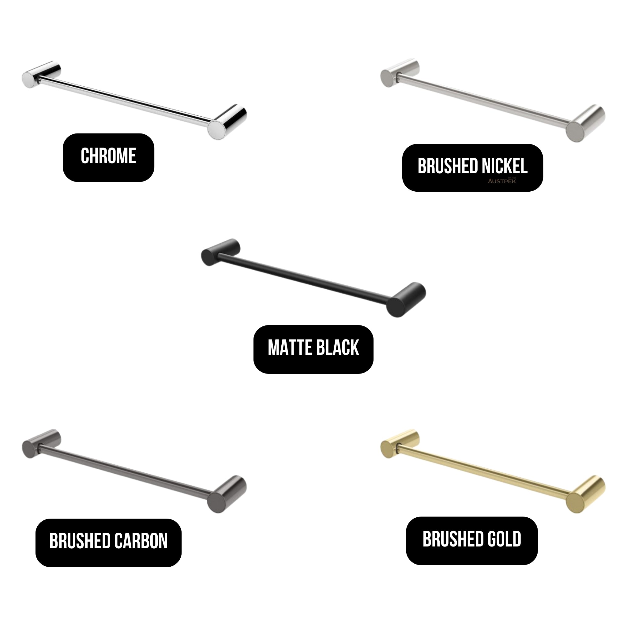 PHOENIX VIVID SLIMLINE NON-HEATED HAND TOWEL RAIL BRUSHED GOLD 350MM