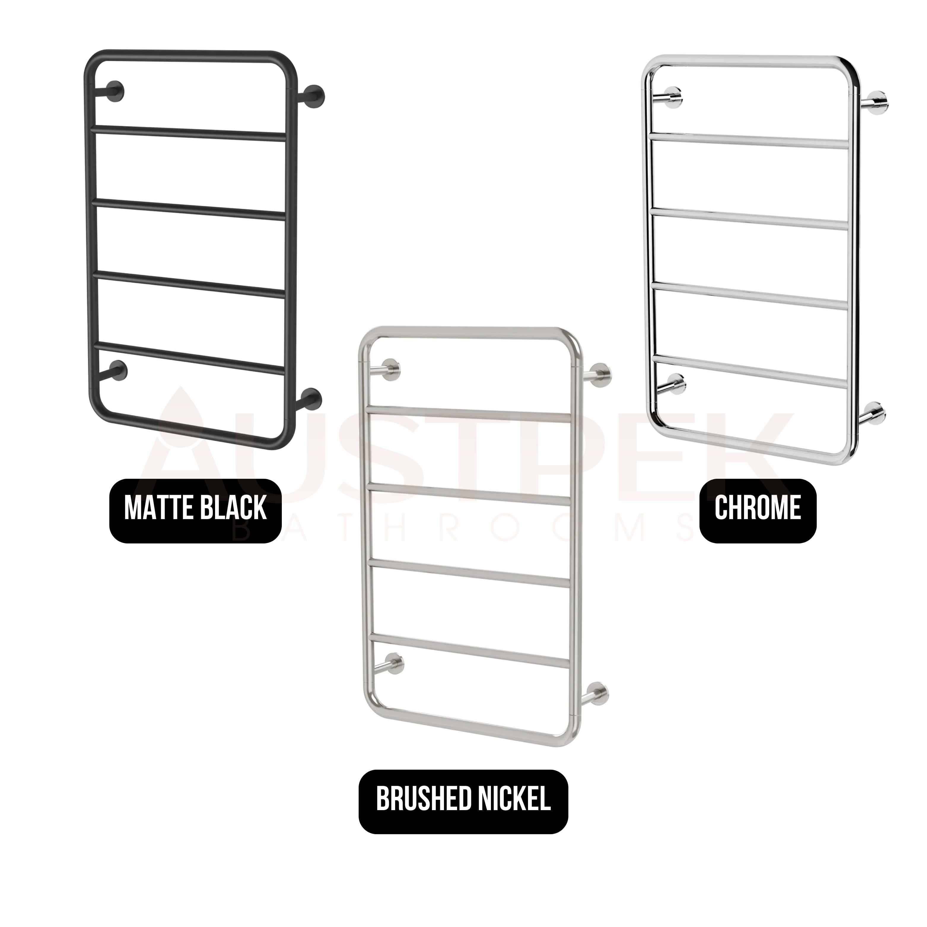 PHOENIX VIVID SLIMLINE NON-HEATED TOWEL LADDER  MATTE BLACK 800MM X 500MM