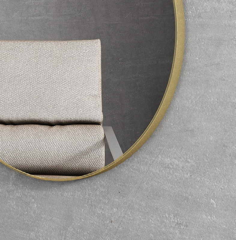 OTTI LONDON METAL FRAMED TUFFI MIRROR BRUSHED GOLD 700X700MM