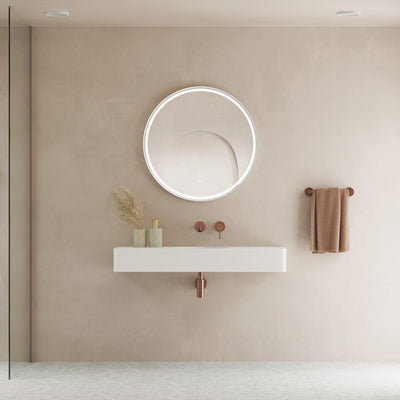 FIENZA ENCANTO SOLID SURFACE WALL HUNG BASIN MATTE WHITE 1000MM