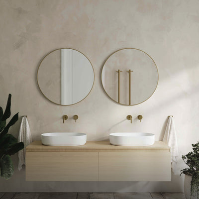 THERMOGROUP ABLAZE ROUND GOLD FRAMED MIRROR INCLUDING DEMISTER 900MM