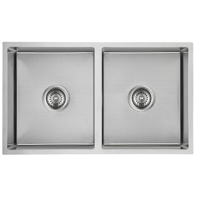 IKON CORA DOUBLE BOWL UNDERMOUNT SINK STAINLESS STEEL 750MM