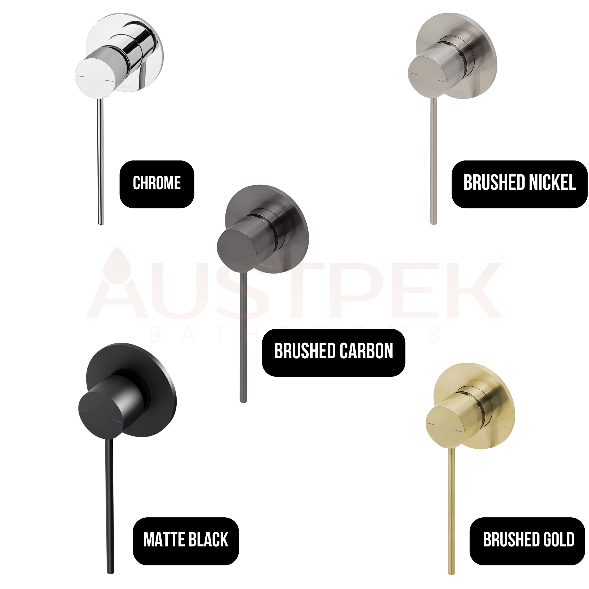 PHOENIX VIVID SLIMLINE SWITCHMIX SHOWER AND WALL MIXER WITH EXTENDED LEVER BRUSHED CARBON