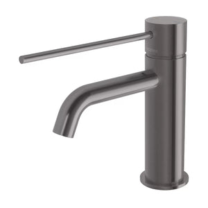 PHOENIX VIVID SLIMLINE BASIN MIXER CURVED OUTLET WITH EXTENDED LEVER 165MM BRUSHED CARBON