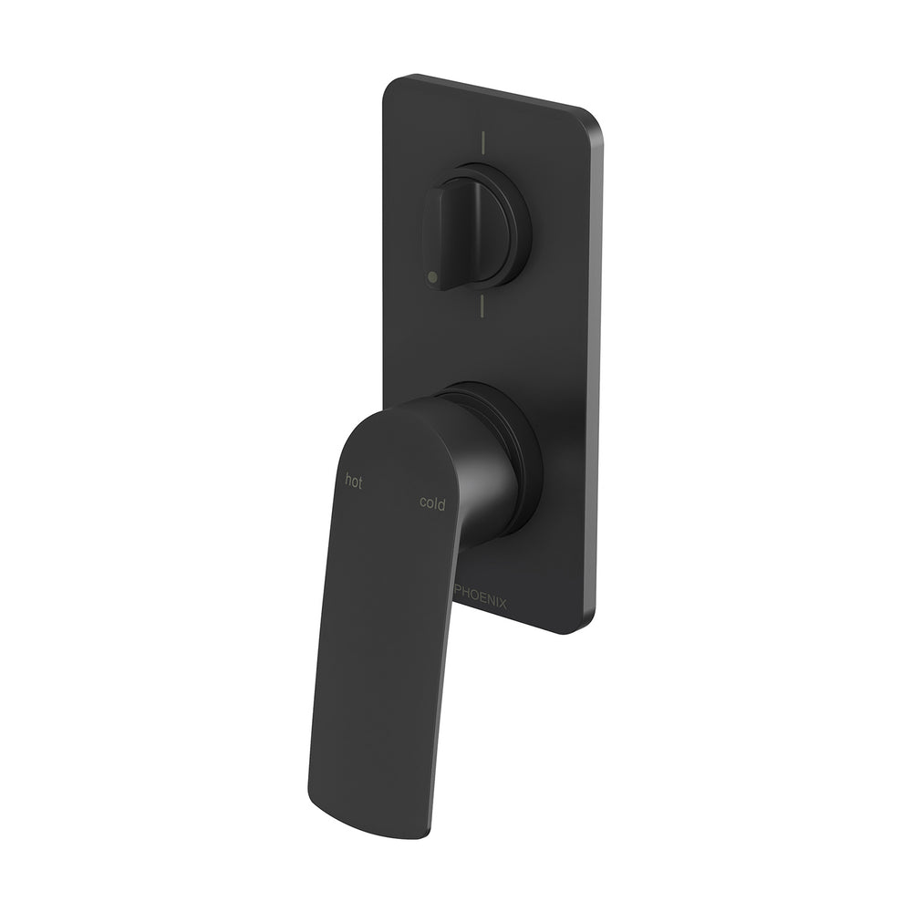 PHOENIX MEKKO SHOWER / BATH DIVERTER MIXER COMPLETE KIT MATTE BLACK