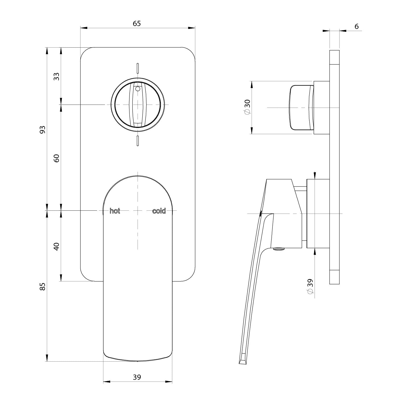 PHOENIX MEKKO SWITCHMIX SHOWER / BATH DIVERTER MIXER FIT-OFF AND ROUGH-IN KIT MATTE BLACK