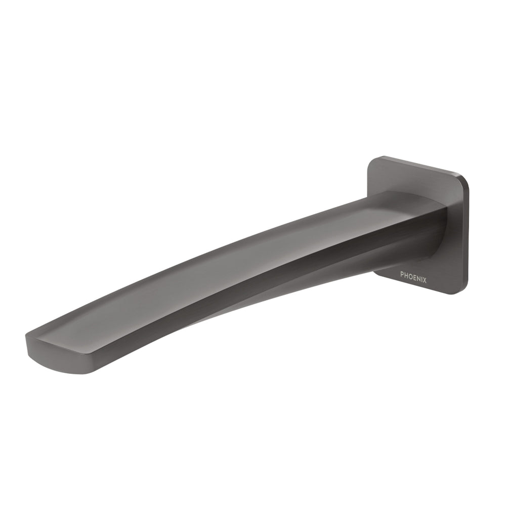 PHOENIX MEKKO LEAD FREE WALL BASIN OUTLET 200MM BRUSHED CARBON