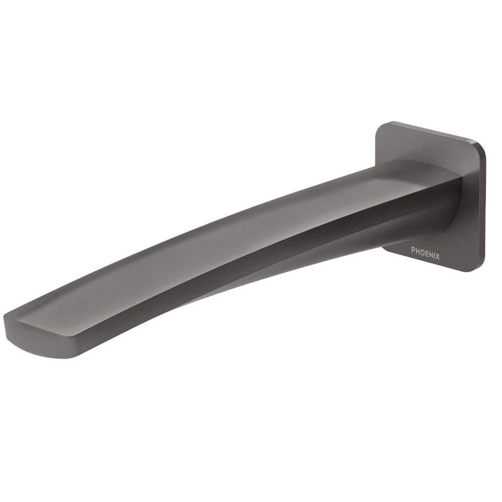 PHOENIX MEKKO LEAD FREE WALL BATH OUTLET 200MM BRUSHED CARBON