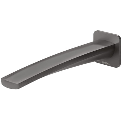 PHOENIX MEKKO LEAD FREE WALL BATH OUTLET 200MM BRUSHED CARBON