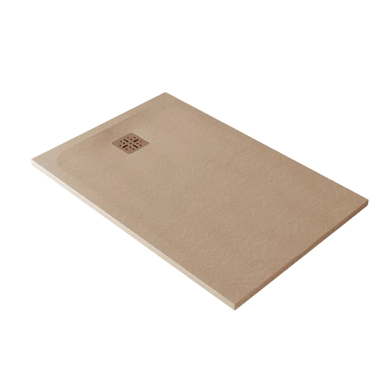 DOMUS LIVING PIETRA GRIGIO ASH SHOWER FLOOR WITH TILING LIPS 912X912MM 2 LIPS L/R CORNER MATTE LIGHT GREY - Room Shot