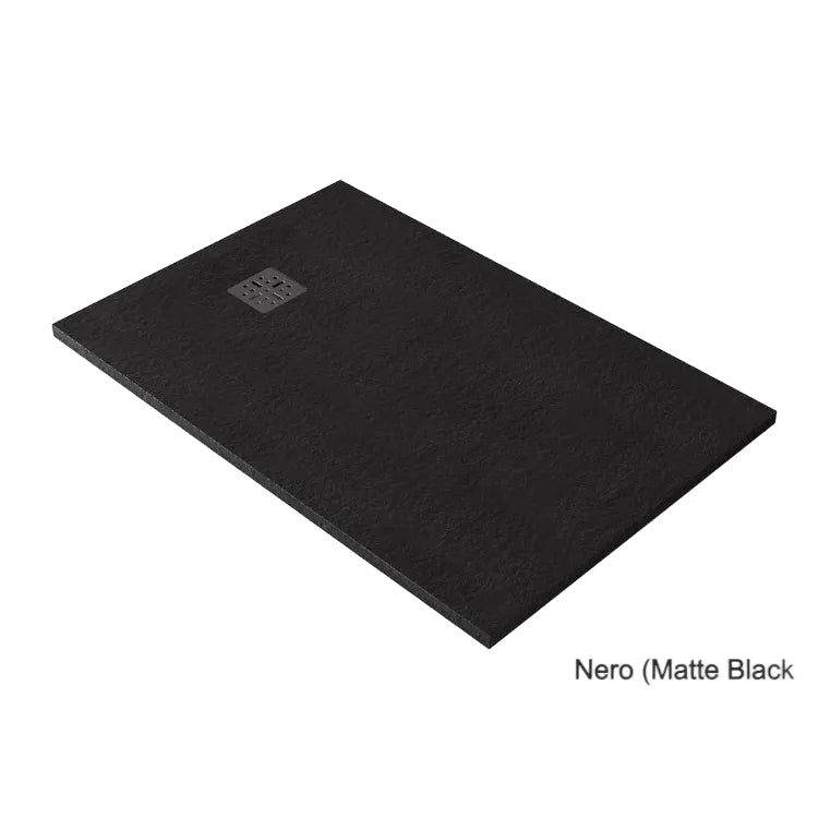 DOMUS LIVING PIETRA MATTE BLACK SHOWER FLOOR WITH TILING LIPS 912X912MM 3 LIPS ALCOVE MATTE BLACK - Colour Close-Up
