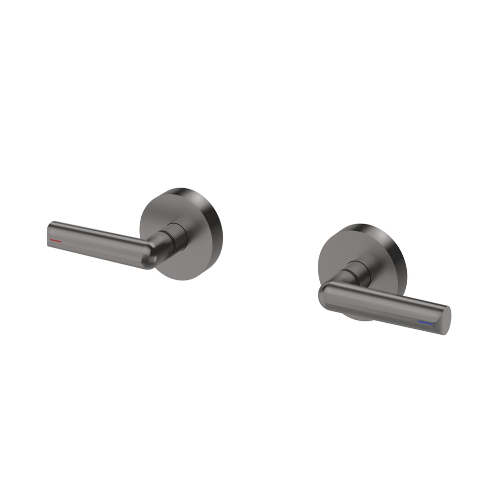 PHOENIX VIVID SLIMLINE LEAD FREE PLUS LEVER WALL TOP ASSEMBLIES EXTENDED SPINDLES BRUSHED CARBON