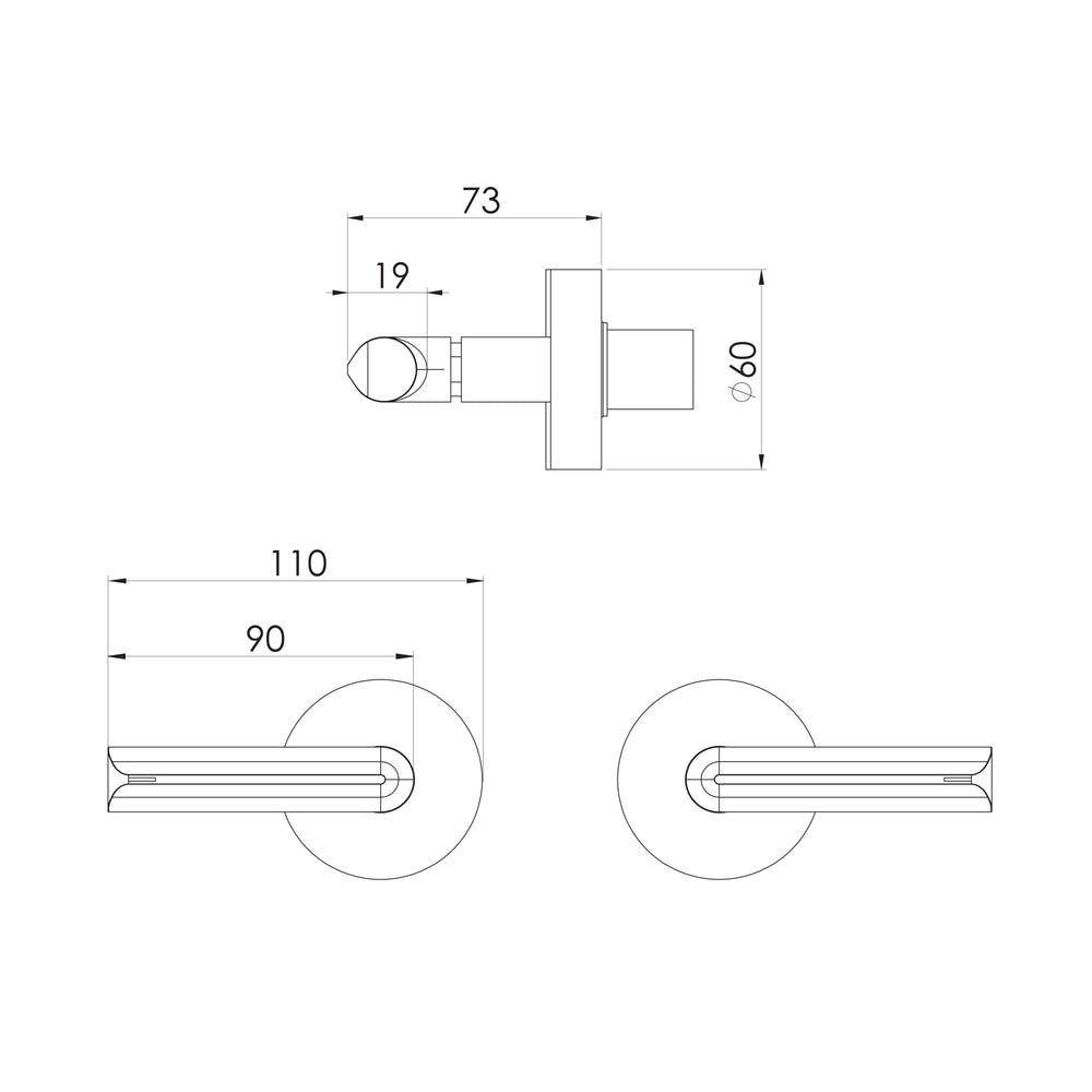 PHOENIX VIVID SLIMLINE PLUS LEVER WALL TOP ASSEMBLIES EXTENDED SPINDLES BRUSHED BRONZE