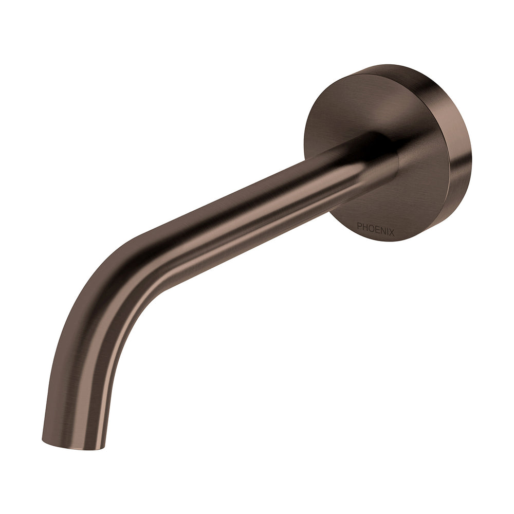 PHOENIX VIVID SLIMLINE PLUS WALL BASIN / BATH OUTLET 180MM BRUSHED BRONZE