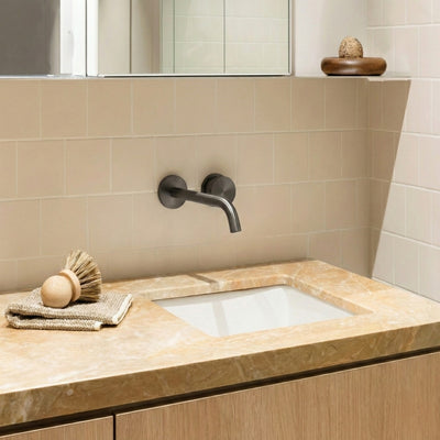 PHOENIX VIVID SLIMLINE LEAD FREE PLUS WALL BASIN / BATH OUTLET 180MM BRUSHED CARBON