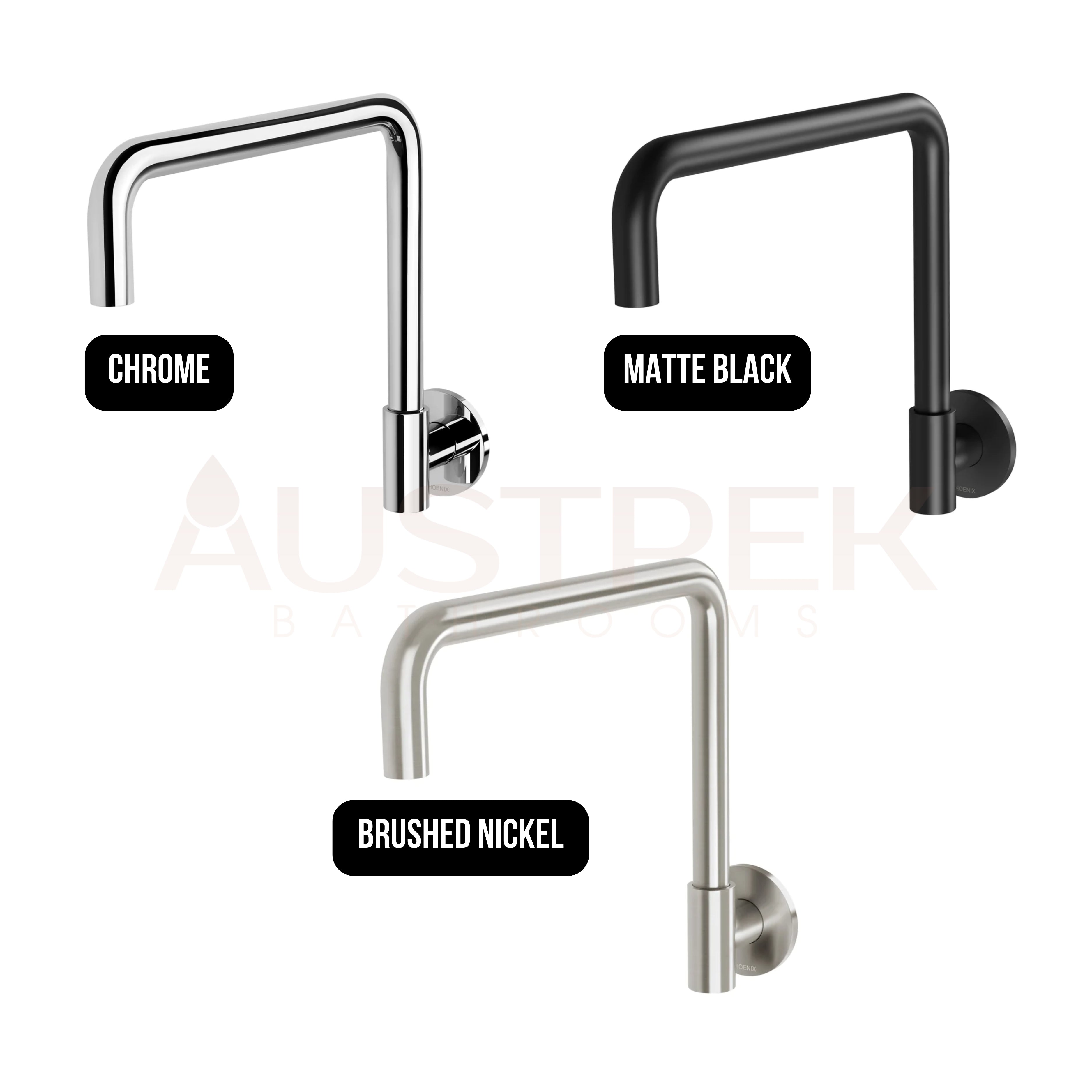 PHOENIX VIVID SLIMLINE PLUS WALL SINK OUTLET 240MM BRUSHED NICKEL