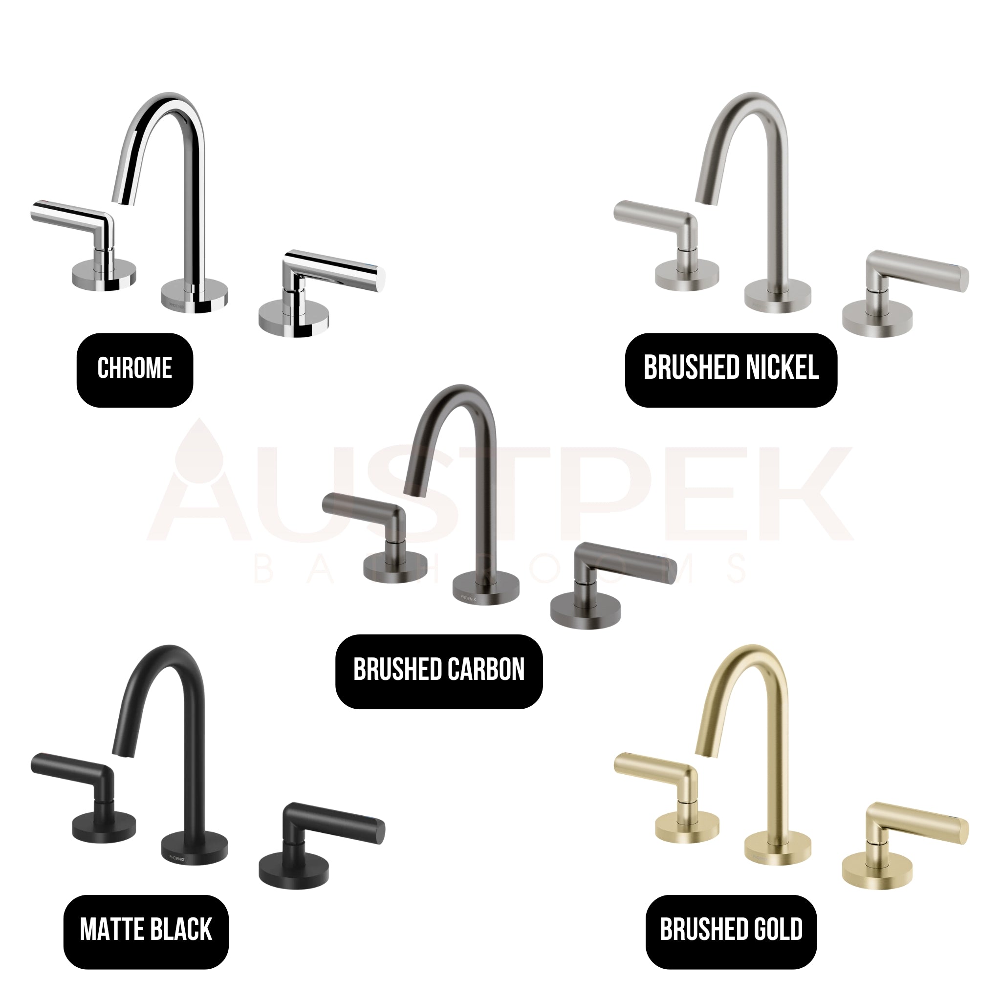 PHOENIX VIVID SLIMLINE PLUS THREE-PIECE LEVER BASIN SET BRUSHED GOLD