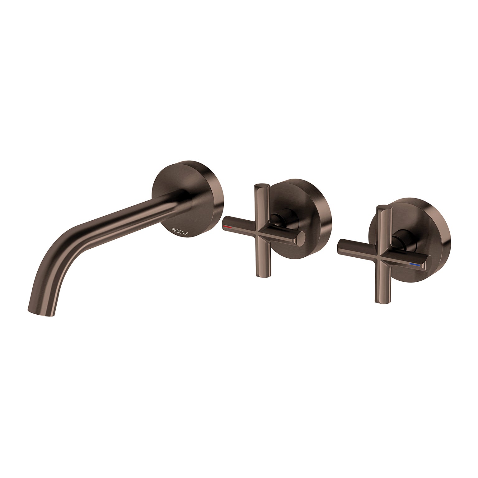 PHOENIX VIVID SLIMLINE PLUS WALL BASIN/BATH HOSTESS SET 180MM OUTLET BRUSHED BRONZE