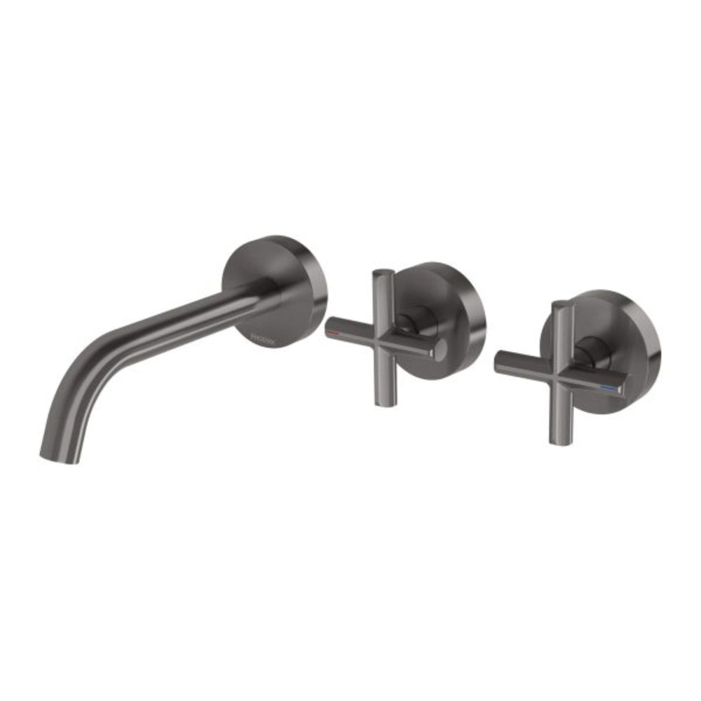 PHOENIX VIVID SLIMLINE PLUS LEAD FREE WALL BASIN / BATH OUTLET 180MM BRUSHED CARBON