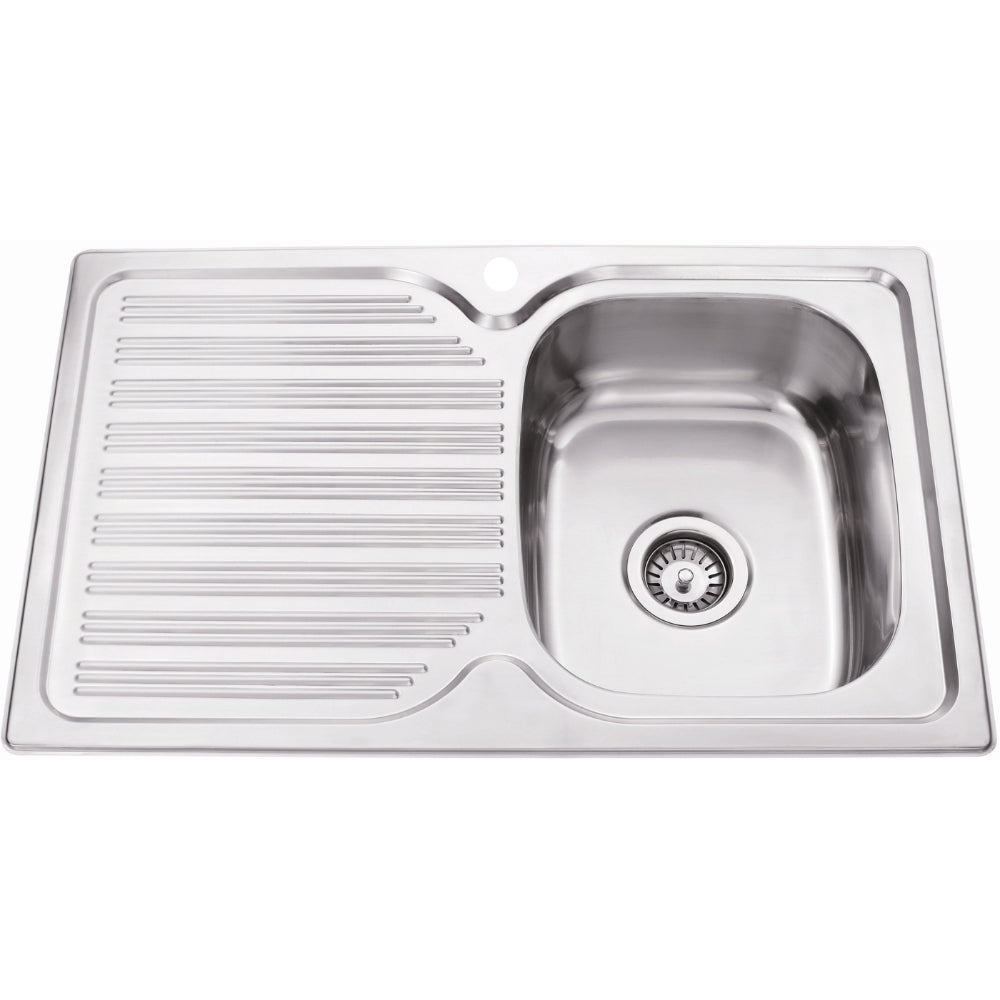 IKON EDEN SINGLE BOWL SINGLE DRAINER RHB SINK STAINLESS STEEL 780MM