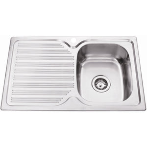 IKON EDEN SINGLE BOWL SINGLE DRAINER RHB SINK STAINLESS STEEL 780MM