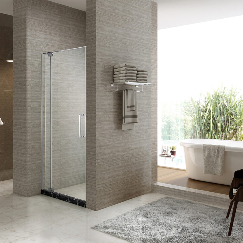 BELLA VISTA KENDRA FRAMELESS OVERLAPPED FRONT ONLY SHOWER SCREEN CHROME