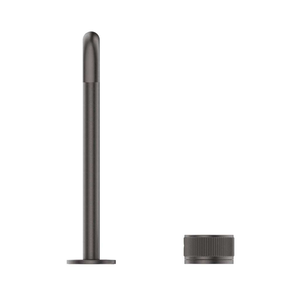 BELLA VISTA MICA LEAD FREE FLUTED SOFT-SQUARE HOB SINK/BASIN MIXER SET 275MM GUN METAL